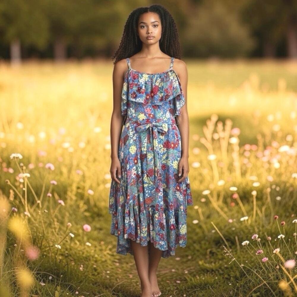 Abel the Label Midi Dress ATL Candy Floral 
size Junior med